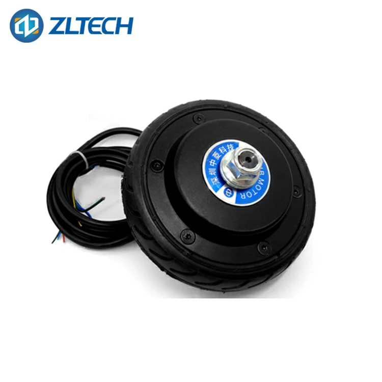 Low Speed 5.5inch 24V 150W 400RPM 60kg Load Gearless Brushless Robot in Wheel DC Servo Hub Drive Motor with Encoder view 6