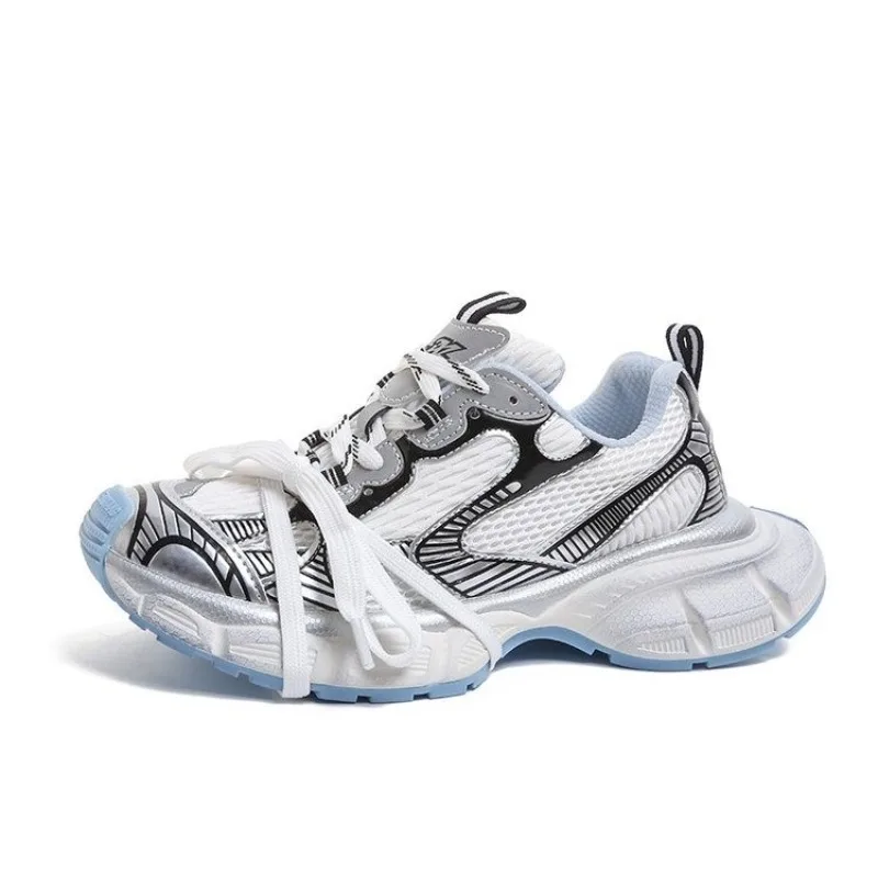 Color-blocking Foreign-style Sports Shoes for Women 2026 New Retro Spring Breathable and Heightened Soft-soled Shoes