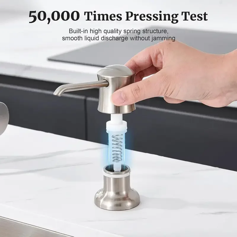 Kitchen sink soap dispenser, laundry liquid hand sanitizer pump, stainless steel pump head, refillable liquid distributor