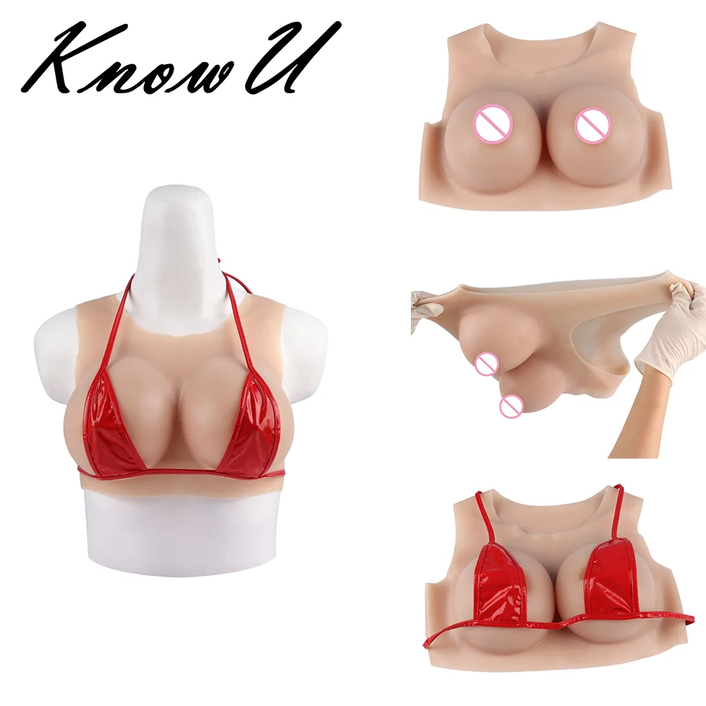 

Round Neck Sleeveless C Cup Crossdresser Cosplay Silicone Breast Forms Fake Chest For Transgender