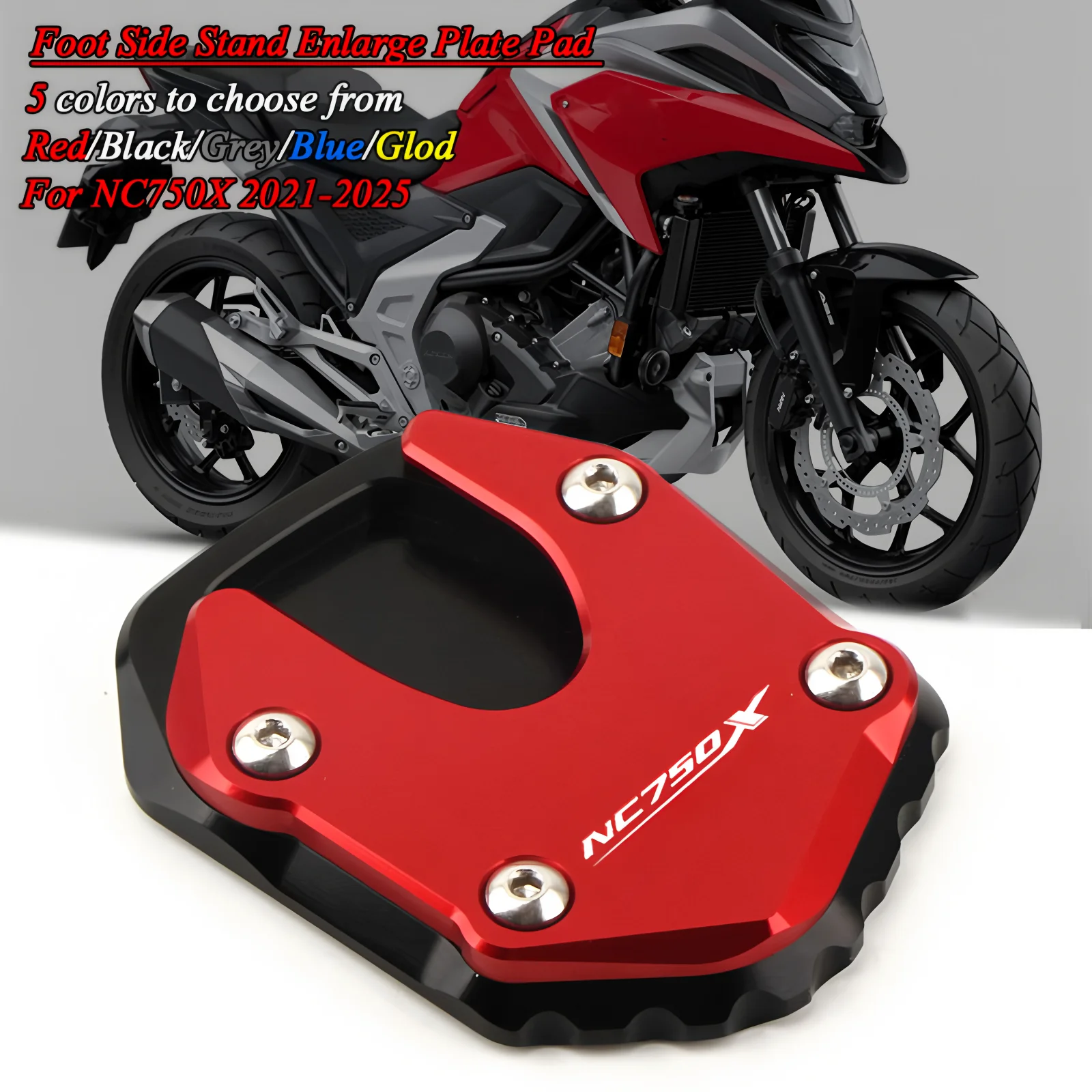 لهوندا NC750X 2021 2022 2023 2024 NC 750X NC750 X دراجة نارية القدم الجانب حامل لوحة مسنده المكبر دعم تمديد الوسادة #1