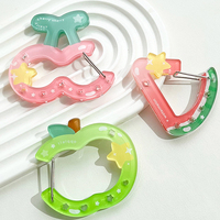 Cartoon Fruit Shape Keychain Acrylic Hollow Cute Pendant Backpack Hanging Carabiner Handbook Decoration Bag Charm Gifts Keyring