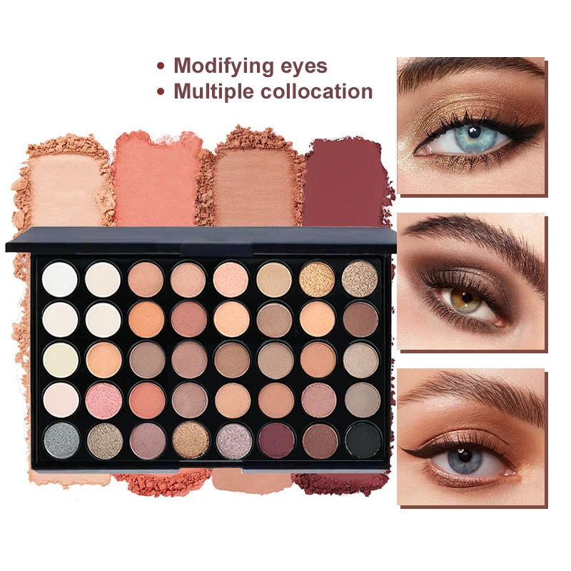 40 Color Eyeshadow Palette with Brush Set Festive Makeup Tray Mother's Day Gift,Christmas Brithdat Gift