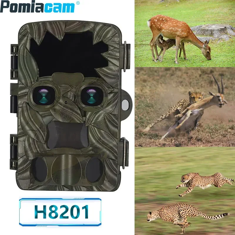 

4K HD Hunting Cameras H8201 Night Vision 20MP Pixel IR Dual Cameras Outdoor Hunting Camera Rechargeable Battery IP66 Waterproof