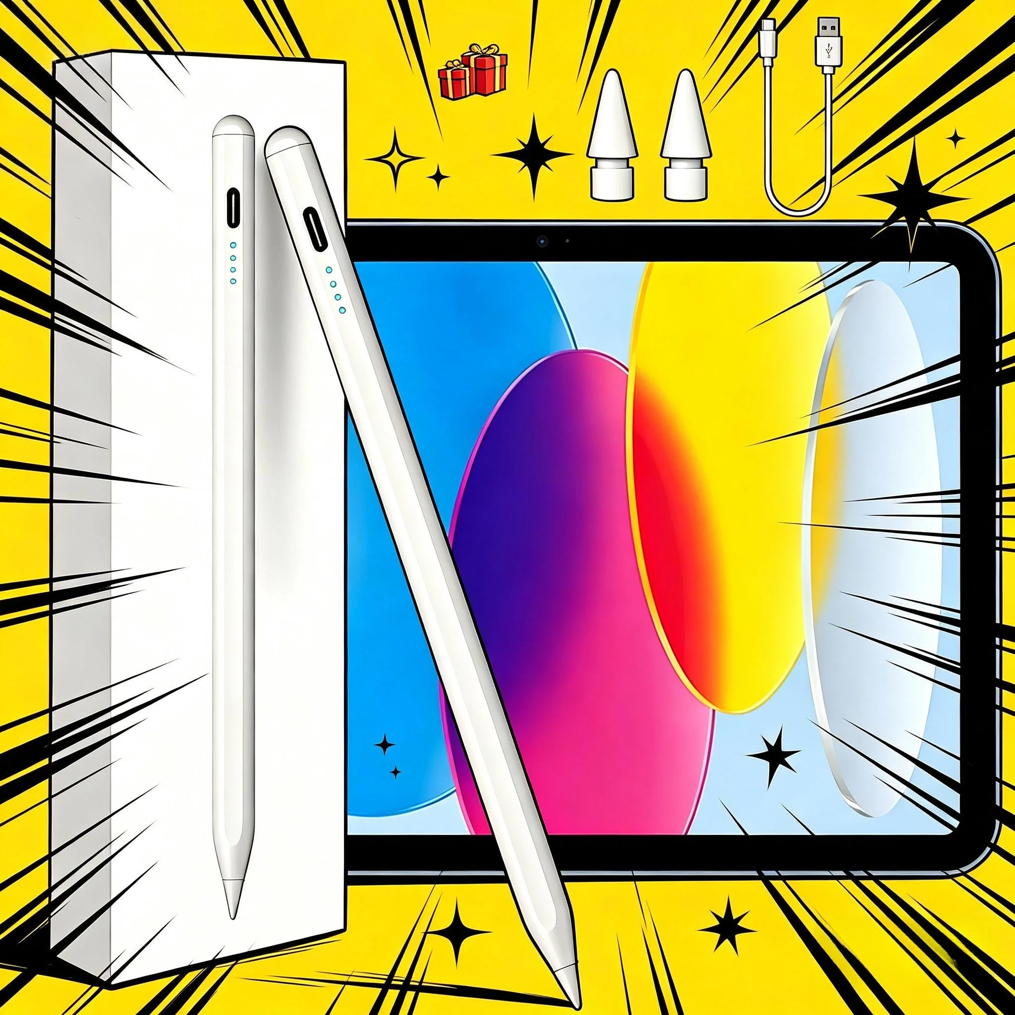Precision Drawing Stylus Pen Tilt Palm Rejection for IPad Magnetic Rechargeable for IPad Pro 12.9/11 Air Mini 10th Gen 2018-2026