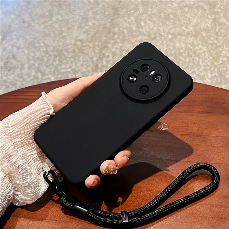 

Shockproof Soft Liquid Silicone Case For Huawei Mate 70 Mate 70 Pro with Lanyard Strap, Slim Skin Fleece Camera Protection Cover