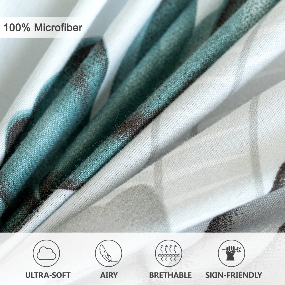 3-delige elegante teal grijze  - Aesthetic Floral Duvet Cover recensie en prijs
