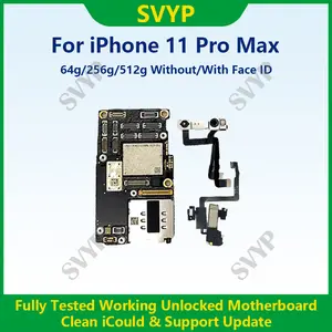 Bilashmart Fully Tested 100% Working Motherboard iPhone 11 Pro Max With Face ID Mainboard Unlocked And Cleaned iCloud Logic Board