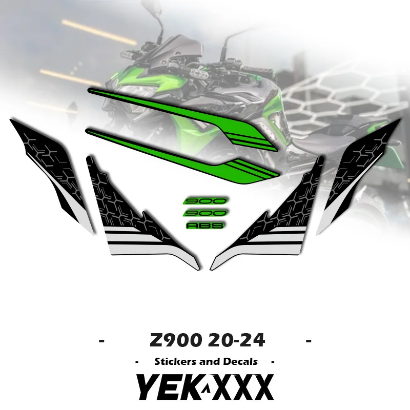 อุปกรณ์เสริมรถจักรยานยนต์ Fairing Decal เต็มรูปแบบชุดสติกเกอร์กันน้ํา Z900 สําหรับ KAWASAKI Z900 Ninja 2020 2021 2022 2023 2024