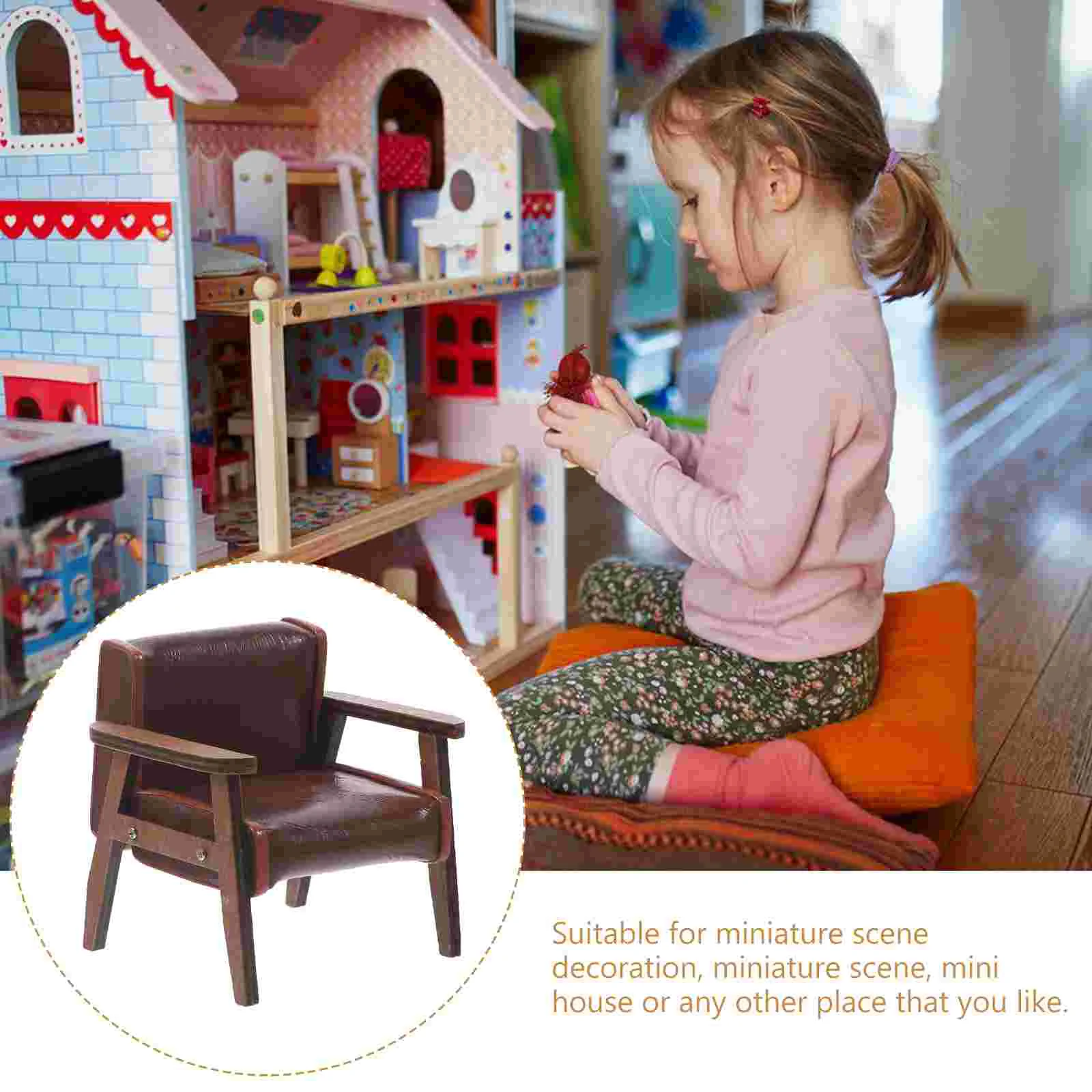 Silla en miniatura, sofá Adorable, pequeño sofá decorativo Vintage sin brazo, sillón de juguete, adorno, muebles para casa al aire libre