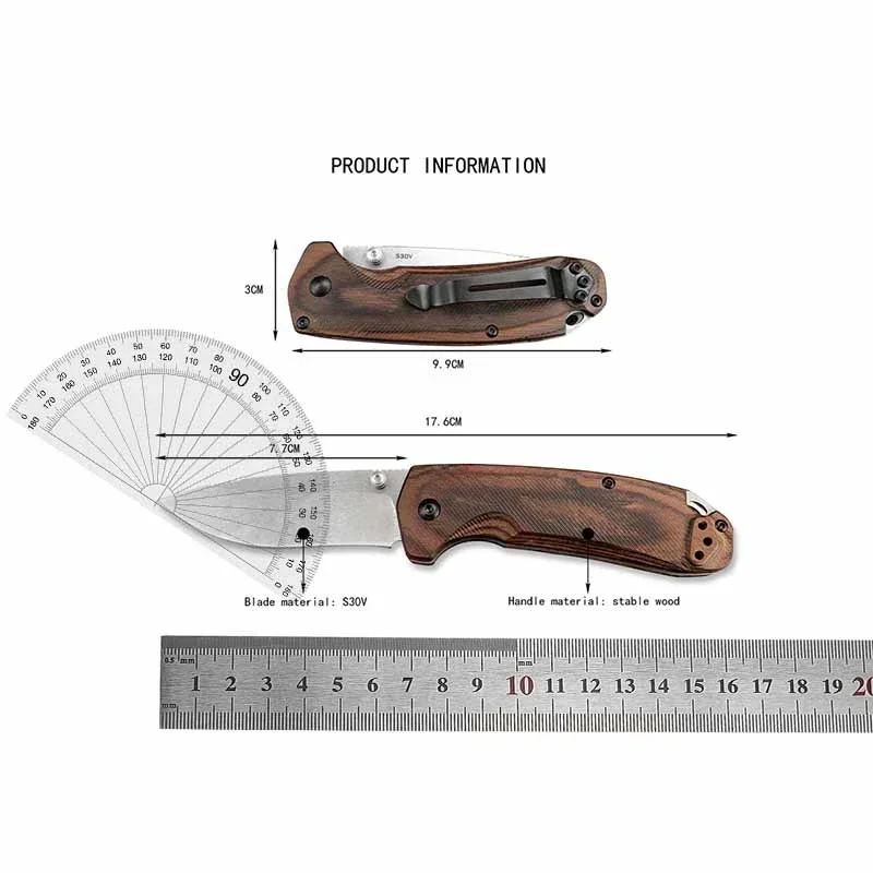 BM 15031-2 North Fork Knife S30V steel blade outdoor camping hiking survival portable multi-purpose EDC pocket knife men's gift