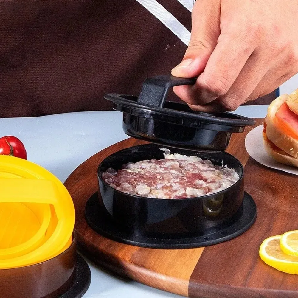 

Circular Burger Press Patty Mold Non-Stick Manual Patty Maker High-capacity Removable Meatloaf Pressing Mold Canteen
