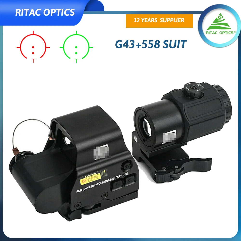 

Увеличительное стекло G43 3X с переключателем на сторону QD Mount 558 Red Green Dot