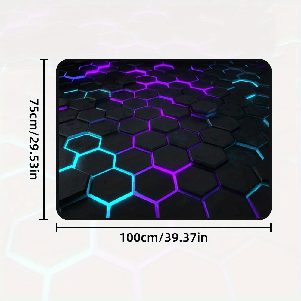 1pc Vehicle Cargo Floor Mat Featuring A Neon Hexagon Design, A Universal Trunk Liner Suitable For Suvs, Sedans, Or Crossovers, P