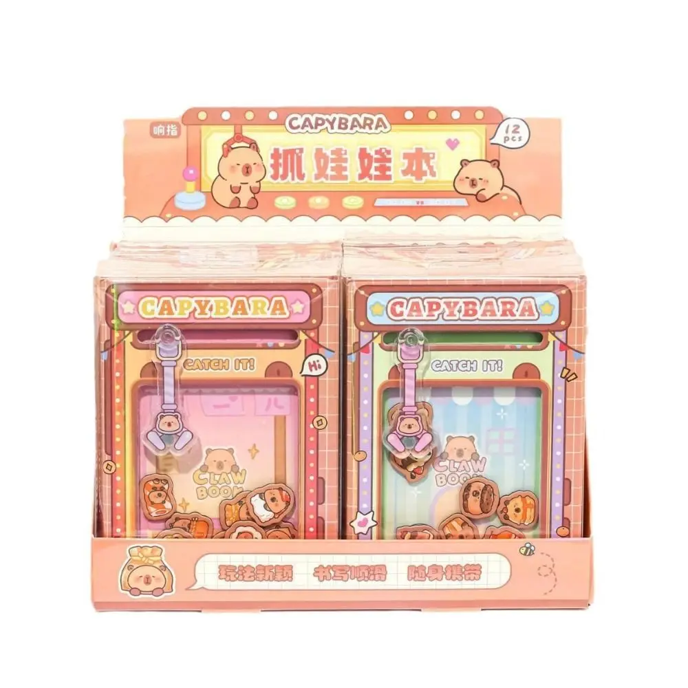 Portable Color Inner Page Capybara Notebook Cute Doll Claw Machine Small Notepad Diary Cartoon Square Writing Pad Diary