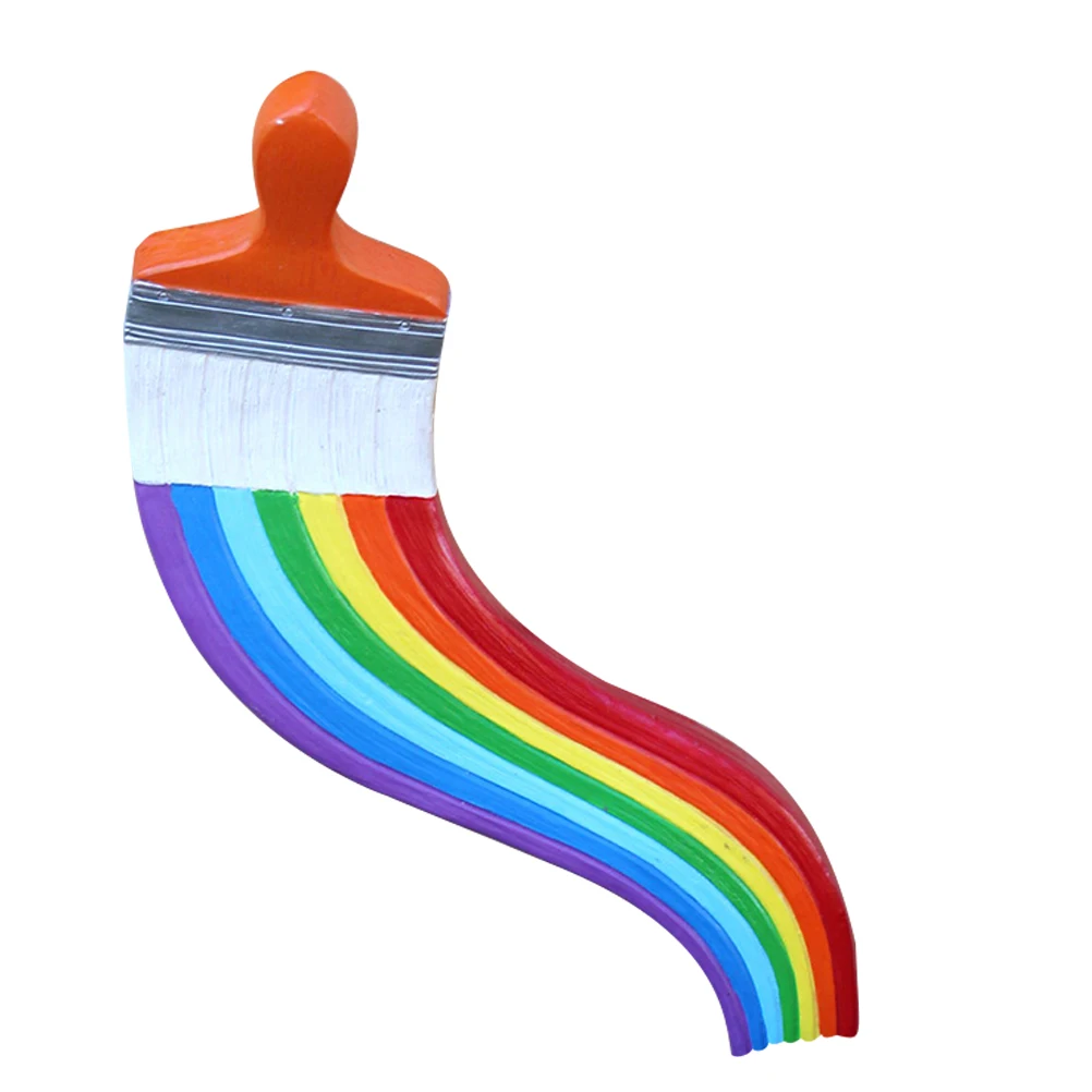 قوس قزح فرشاة الطلاء الراتنج الجدار الشنق النحت الإبداعية حديقة في الهواء الطلق فناء الديكور ساحة المنزل الجدار الشنق #6