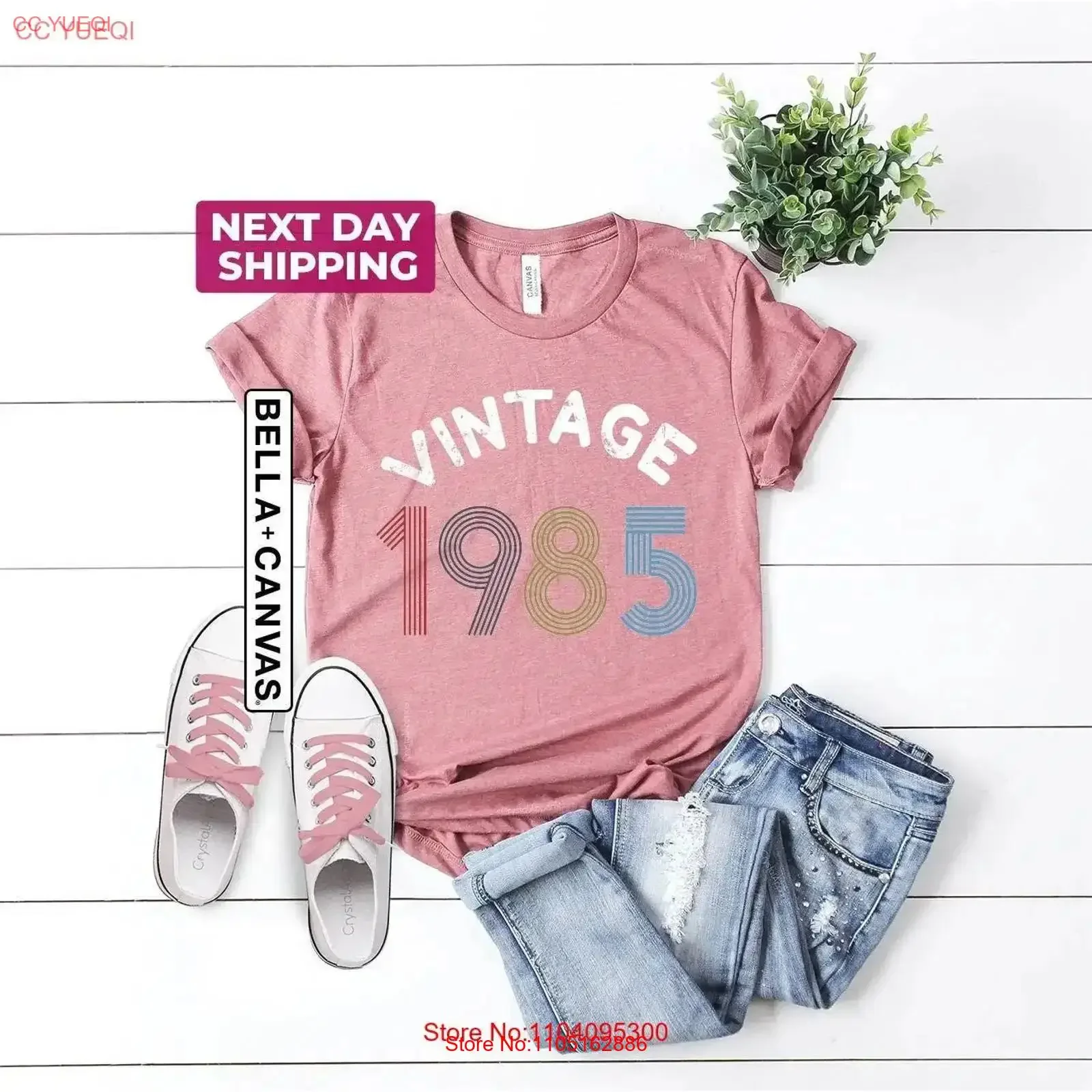 السيدات 40th عيد ميلاد تي شيرت 2025 s ل ريترو 1985 لها وهام خمر خمر غسلها مريحة امتدت عادية قليلا