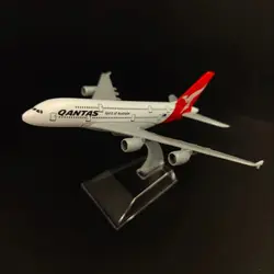 Scale 1:400 Metal Aircraft Model, Qantas A380 Airplane Diecast Plane Aeroplane Home Office Decor Mini Moto Toys for Boy