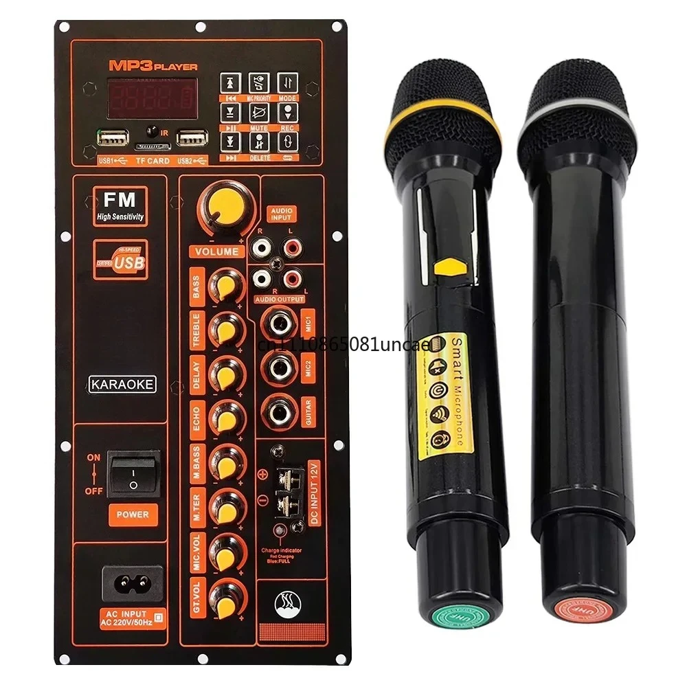 

110V 220V Control Digital Bluetooth 120W Amplifier Board for 6-12 Inch Speaker with Microphone Guitar In Hifi Home Theater DIY