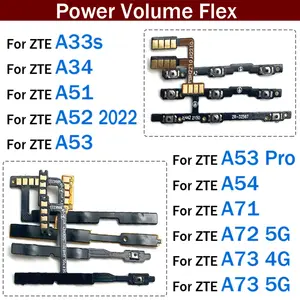 Bilashmart Power On Off Volume Side Button Key Flex Cable ZTE A33s A34 A51 A52 A53 A54 A71 A72 A73 Pro 4G 5G 2022