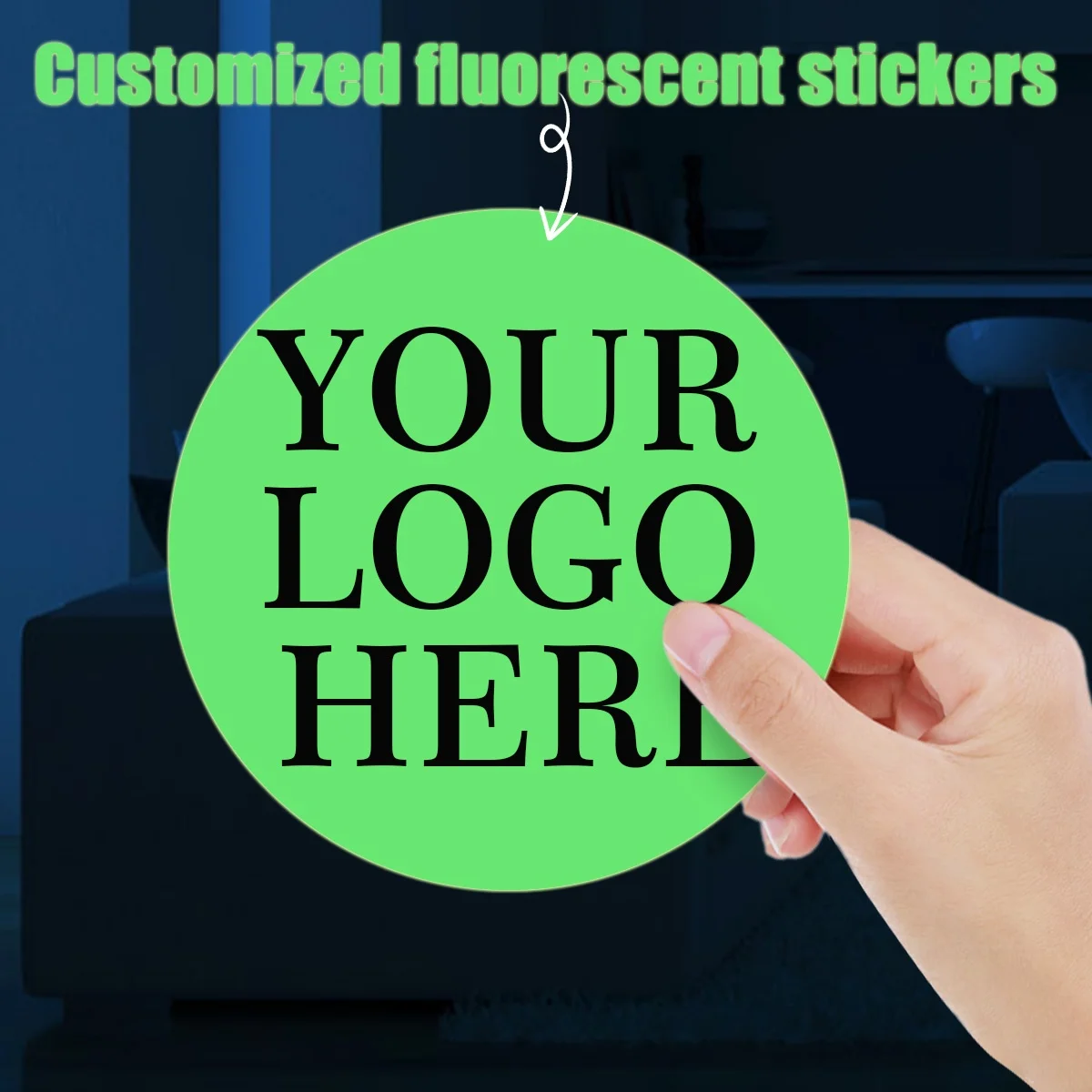 Leuchtende fluoreszierende Aufkleber nach Maß, personalisiertes Firmenlogo-Design, Ihre eigenen Etiketten, Geburtstags- und Hochzeitsaufkleber – Detail 3