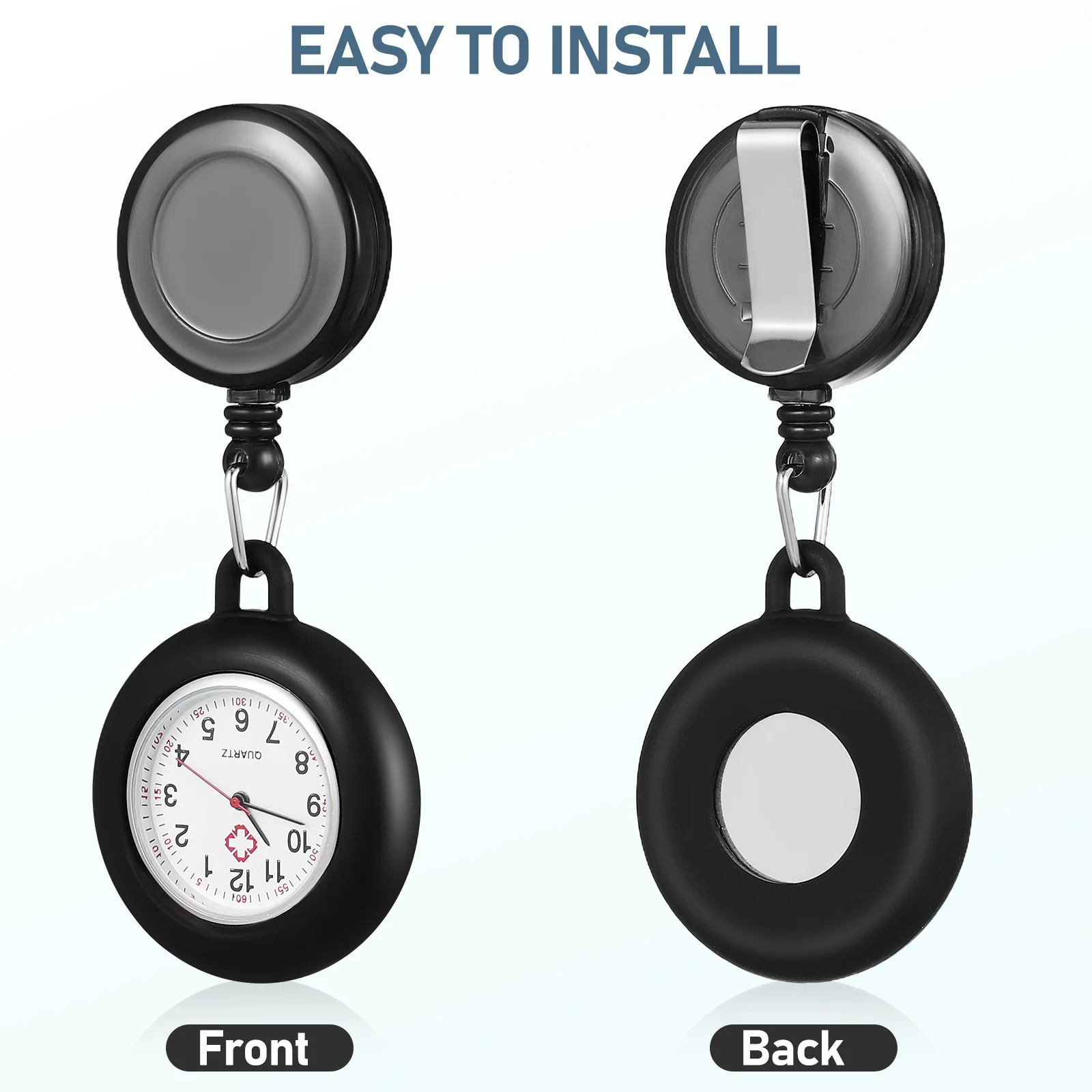 ممرضة الوجه المبتسم نمط خفيفة الوزن ودقيقة حفظ الوقت للطلاب كليب على ساعة الجيب شارة بكرة الجيب ساعة معلقة