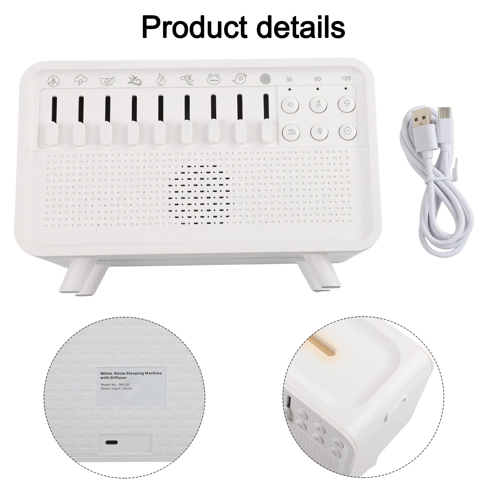 Night Light White Noise Machine User-friendly Interface Versatile Relaxation Device Integrated Aroma Diffuser Air Fresheners
