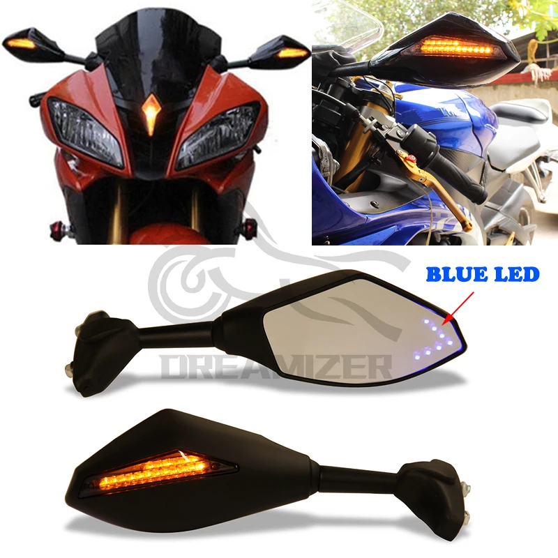 Motorcycle Rearview Integrated Turn Signal Side Mirrors For Honda CBR1000RR CBR250R CBR300R CBR600RR For Suzuki GSXR600 GSXR750