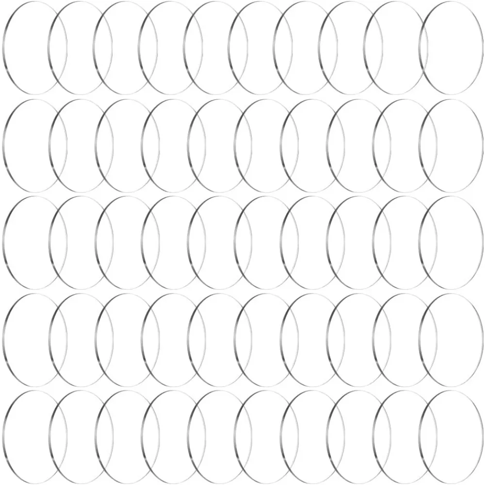 50Pcs 40x2mm Clear Round Miniature Bases Circular Acrylic Model Bases Flat Round Model Display Base for Wargaming Boardgaming