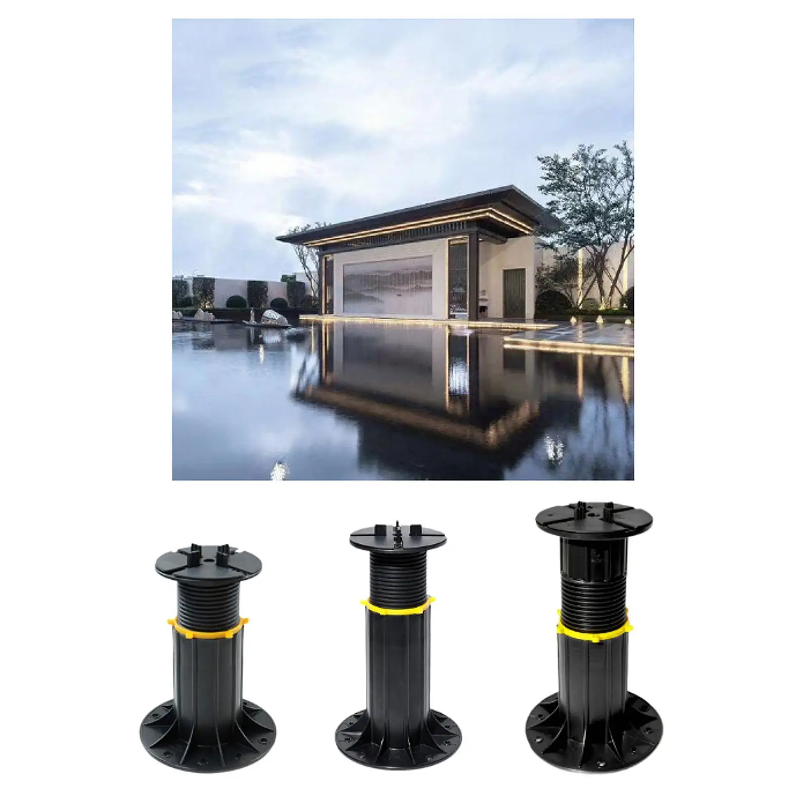 Adjustable Support Base for Dry Fountain with Stone Material