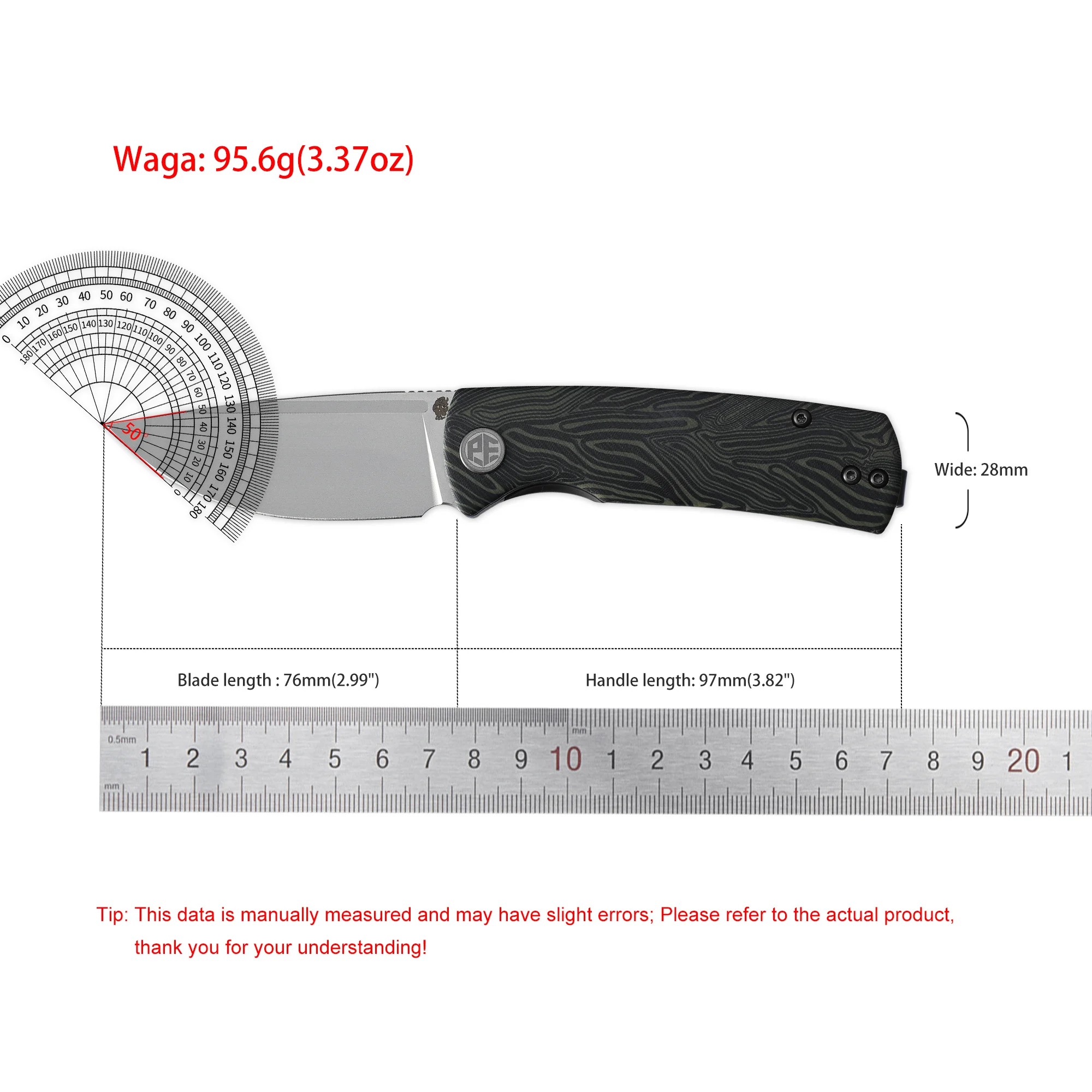 Pez petrificado Mini PFP01X G10 mango rodamiento de cerámica hoja de acero 14C28N cuchillo plegable para acampar herramienta EDC de corte de supervivencia al aire libre