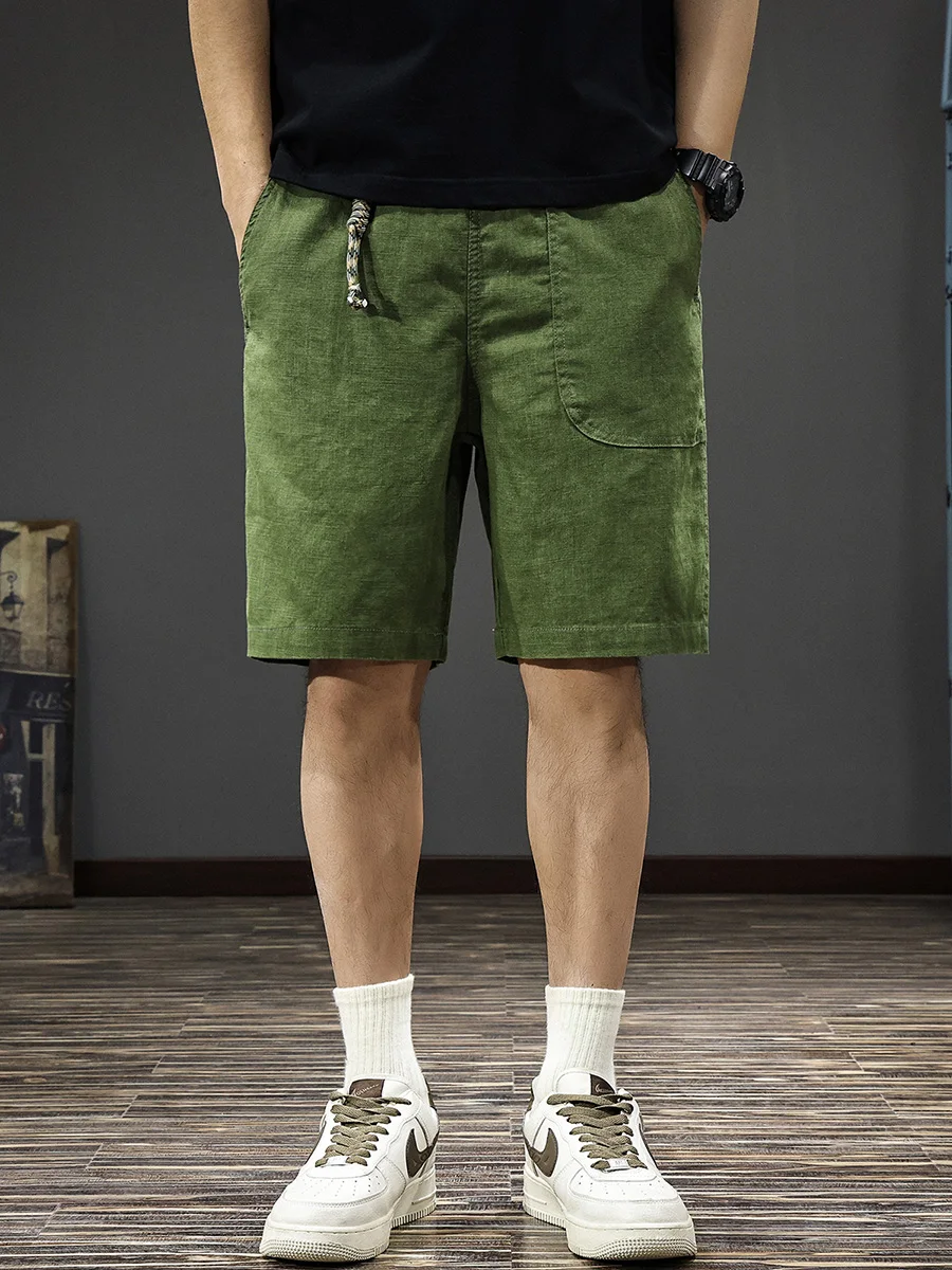 

American Retro Patchwork Multi-ket Casual orts Men Summer Loose Large Size Sports Versatile Five-Quarter Pants