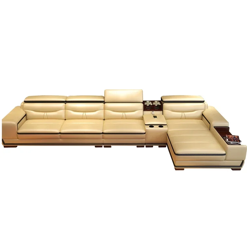 

Practical Living Room Sofa Storage Corner Real Genuine Leather Sofas Salon Couch Puff Asiento Muebles De Sala Canape L Shape Sof