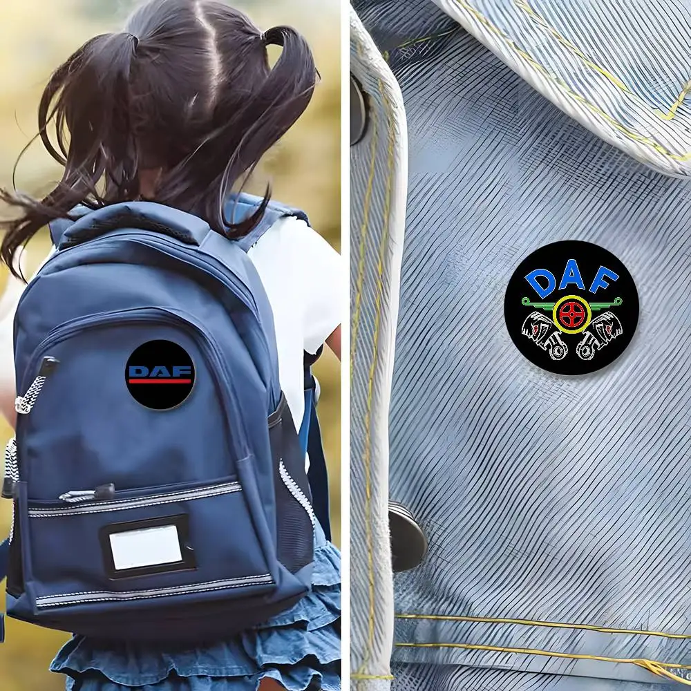 D-DAF شاحنة شعار شارات مستديرة رائعة شارة دبابيس دبابيس الإبداعية للملابس قبعة ظهره هدية الملحقات #4