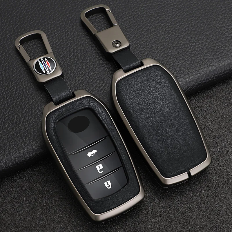 Car Key Case Cover Shell For Toyota Land Cruiser 200 Prado Crown Yaris Cross Hilux Innova Fortuner Camry Alphard PREVIA Vellfire