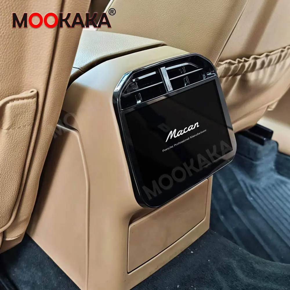 Auto-Rück-LCD-Klimaanlagenbildschirm für Porsche Macan 2013-2025 Android Auto Carplay Co-Pilot Beifahrer-Unterhaltungsdisplay