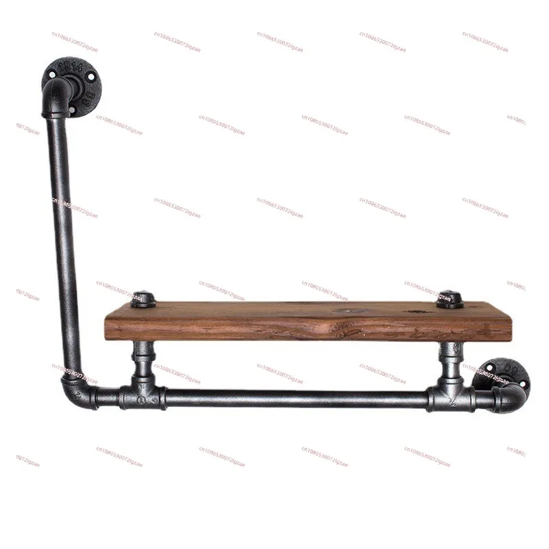 

Iron Art Water Pipe Storage Rack Wall Decoration Bookshelf Kitchen Spice Rack Water Pipe Shelf Solid Wood Shelf