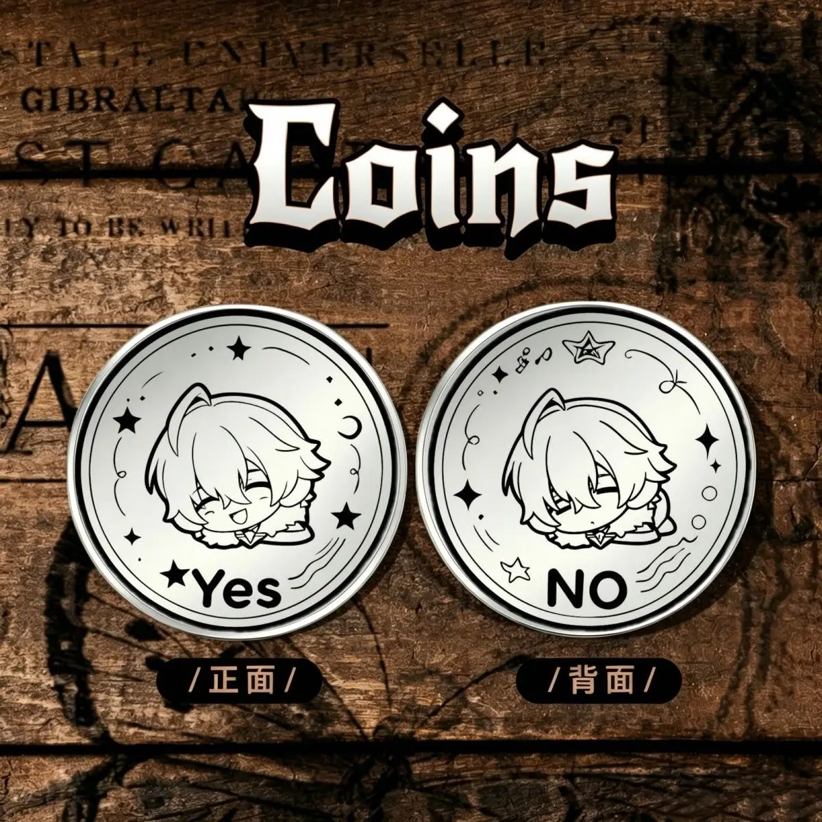 Alyosha Stainless Steel Metal Decision Coin Game Genshin Impact Cheering Supplies Game Peripherals Collectibles Students Gift