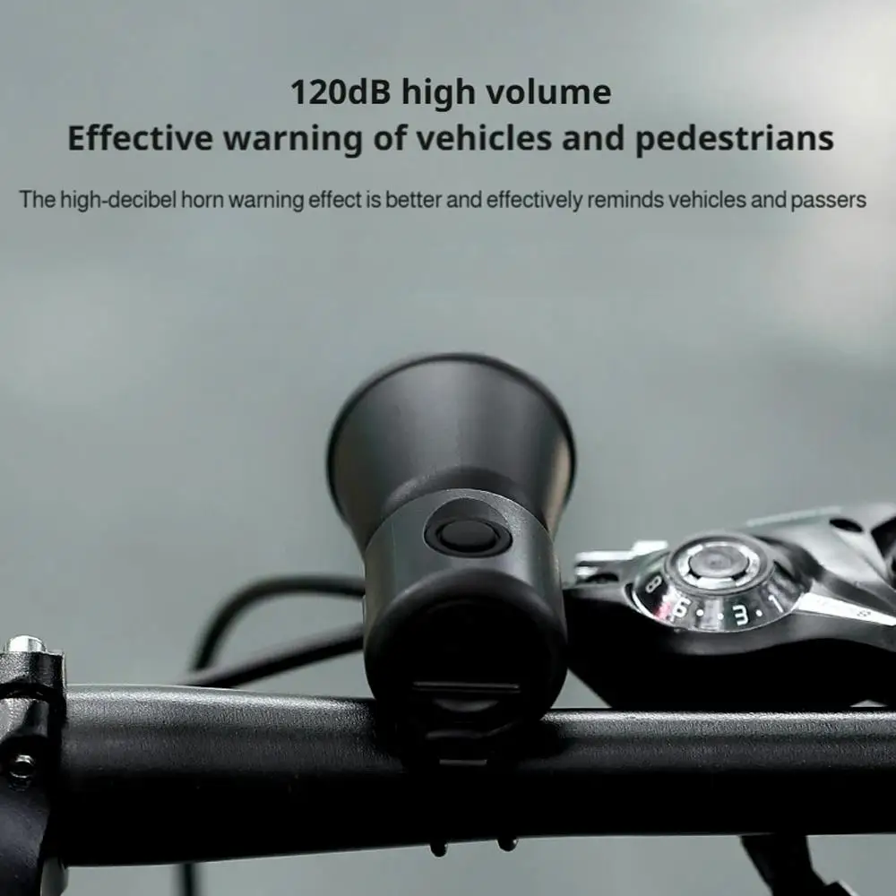 Buzina eletrônica universal para bicicleta, alarme de aviso de segurança alto, à prova d'água, para mtb, bicicleta de estrada, 120db, guidão
