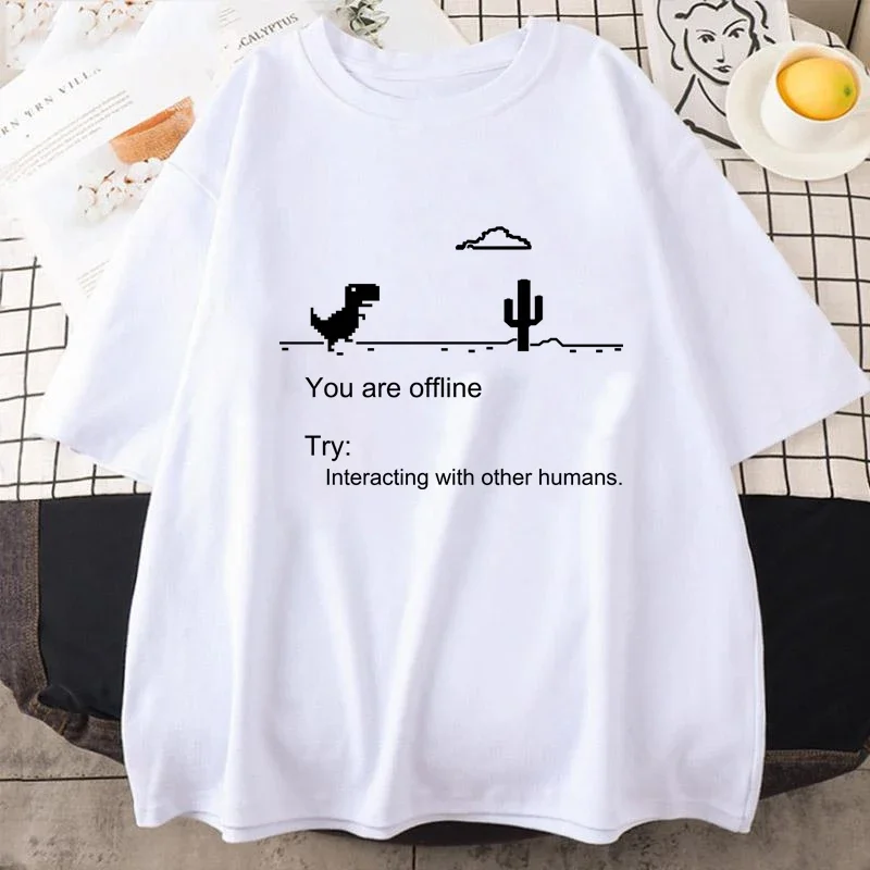 2025 Men's T-shirts Printed Dinosaur Cactus Funny Tops Summer Cotton T-shirt for Men Casual O-Neck Tee Shirts Streetwear Top image 6