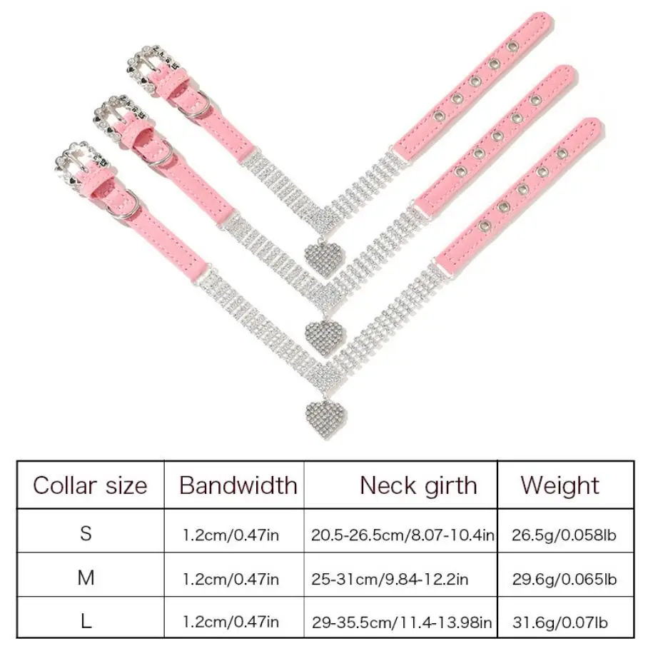 Luxury Rhinestone Dog Collar for Small Dogs Cats, Soft Sueded Puppy Collar Diamond Cat Necklace Crystal Jewelry Pet Accessories