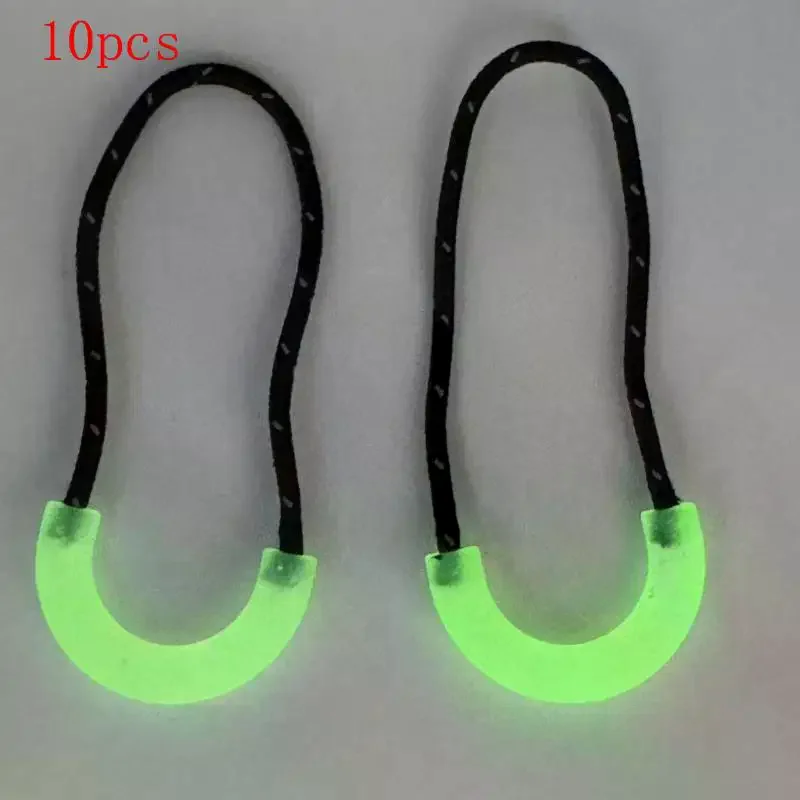 10Pcs Glow In The Dark Zipper Head Luminous Zipper Pull Rope Anti-lost Backpack Clothes Jackets Slider Head Sewing Repair Kits