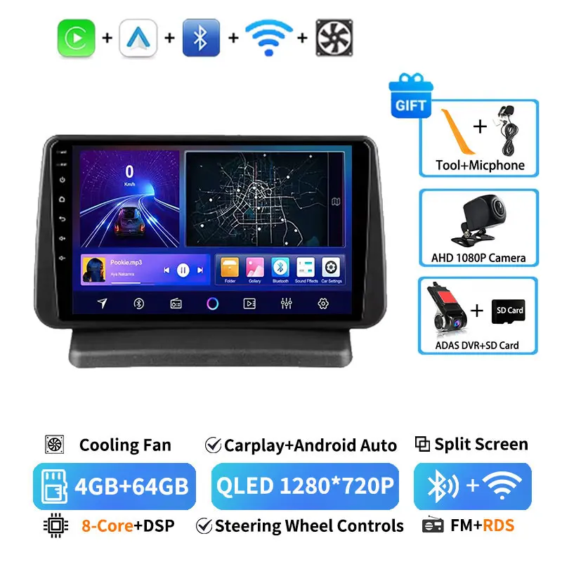 Draadloze Carplay Android 15 voor Nissan Note E11 2005 - 2013 Stereo 360 Camera Autoradio BT GPS WIFI 4G LTE DSP Videospeler RDS