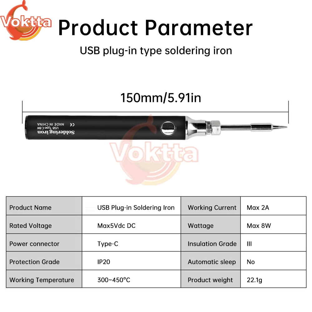 Fer à souder électrique sans fil USB, stylo de fer à souder, interface de type C, batterie au lithium, réparation portable, outils de soudage, 5V, 8W
