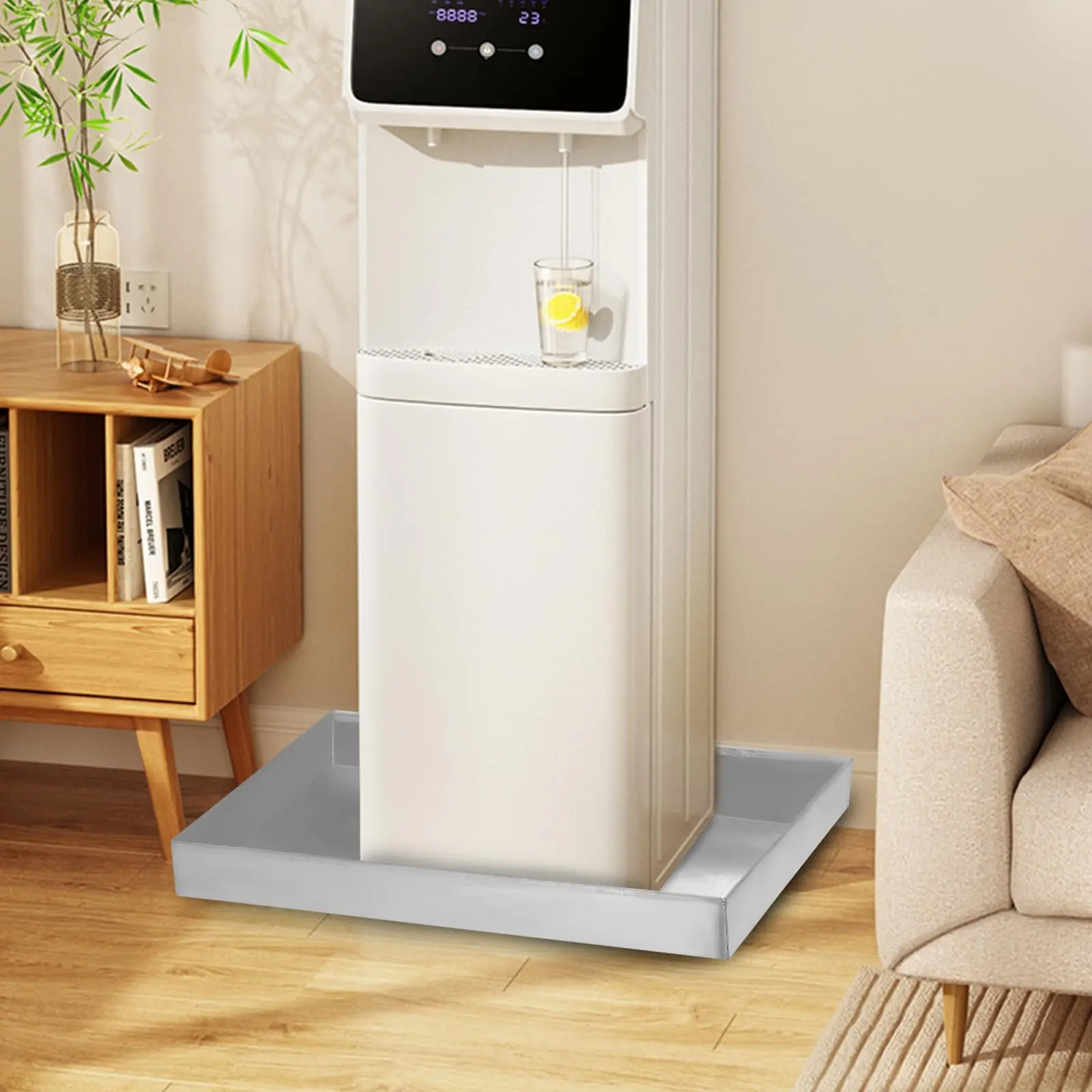 مقلاة تصريف للغسالة شديدة التحمل مقاس 32 × 30 بوصة × 2.5 بوصة، صواني غسيل من الفولاذ المجلفن بدون فتحة