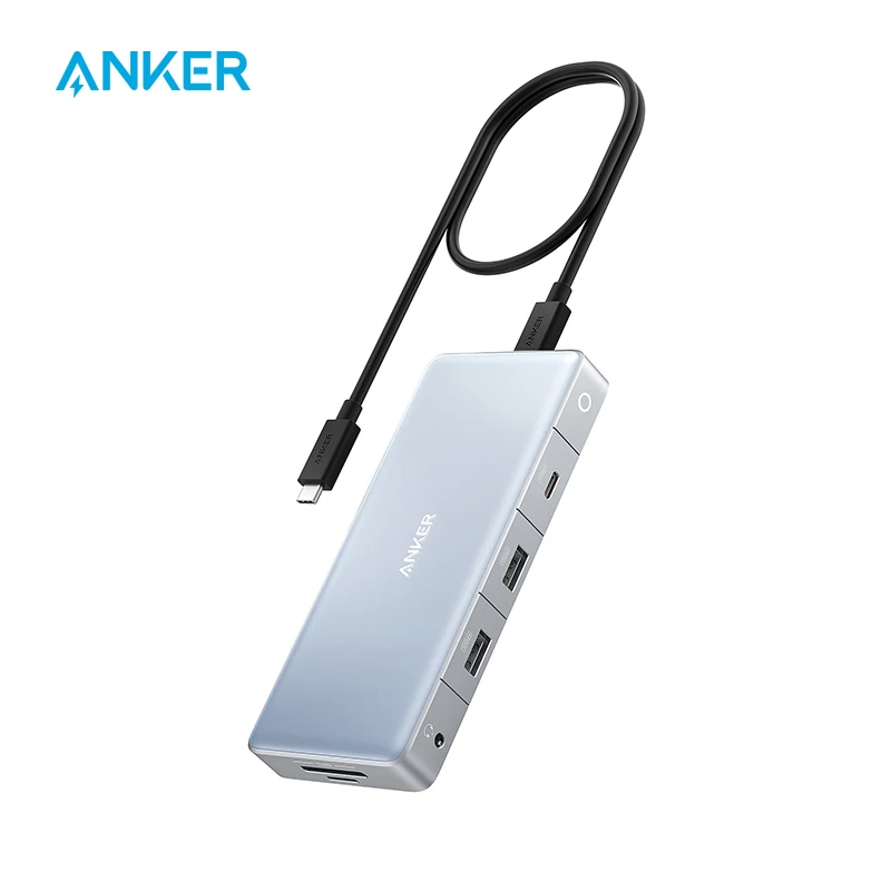 Anker 575 USB-C Hub (12-in-1, Dual HDMI, DP), Triple Display Docking Station, 10 Gbps USB-C and USB-A Data Ports, 4K HDMI