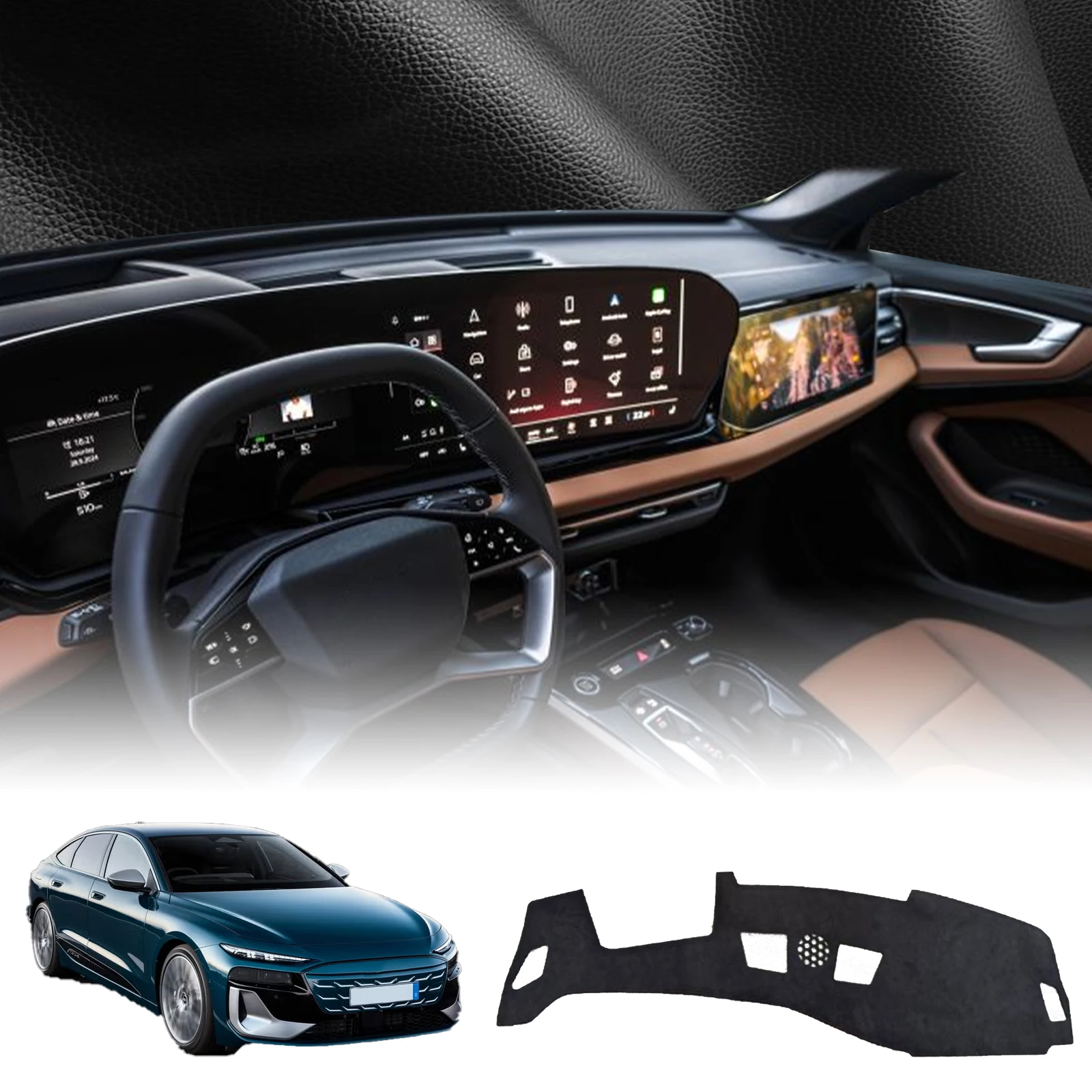 

for Audi A6 E-tron S6 RS6 2025 2026 2027 Avant Car Dashmat Dashboard Cover Pad DashMat Sunshade Protective Carpet Accessories