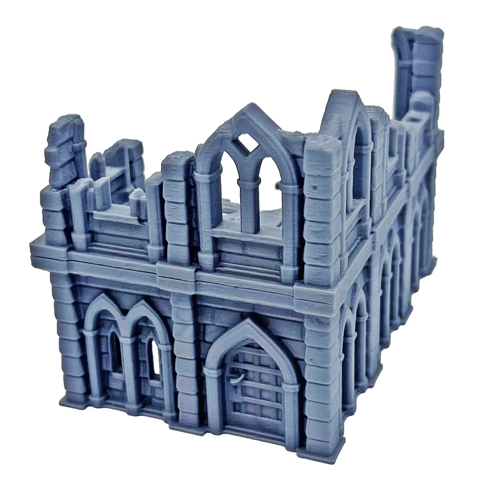 Building Ruins Terrain Landscape für DND/Warhammer/Wargames 3D-gedrucktes Wargaming Terrain Residence Ruined Cottage House Modellbausatz