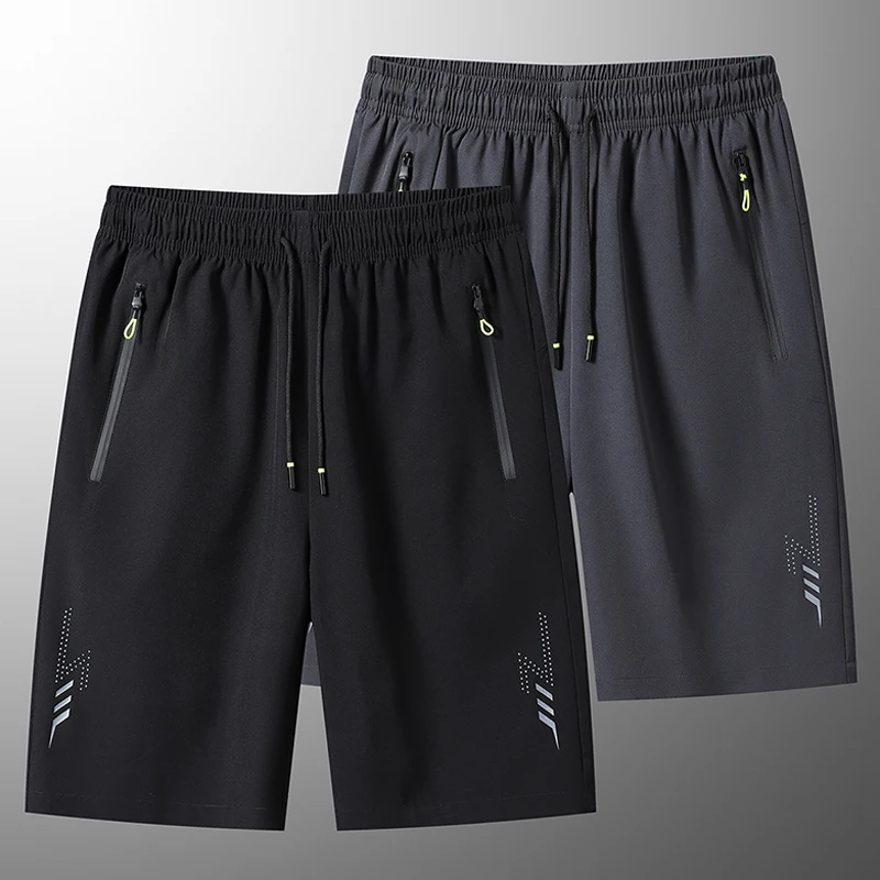 Zomer heren sportshorts coole sportkleding hardloopshorts casual bodems gym fitness training joggen korte broek heren zwart grijs - afbeelding 2