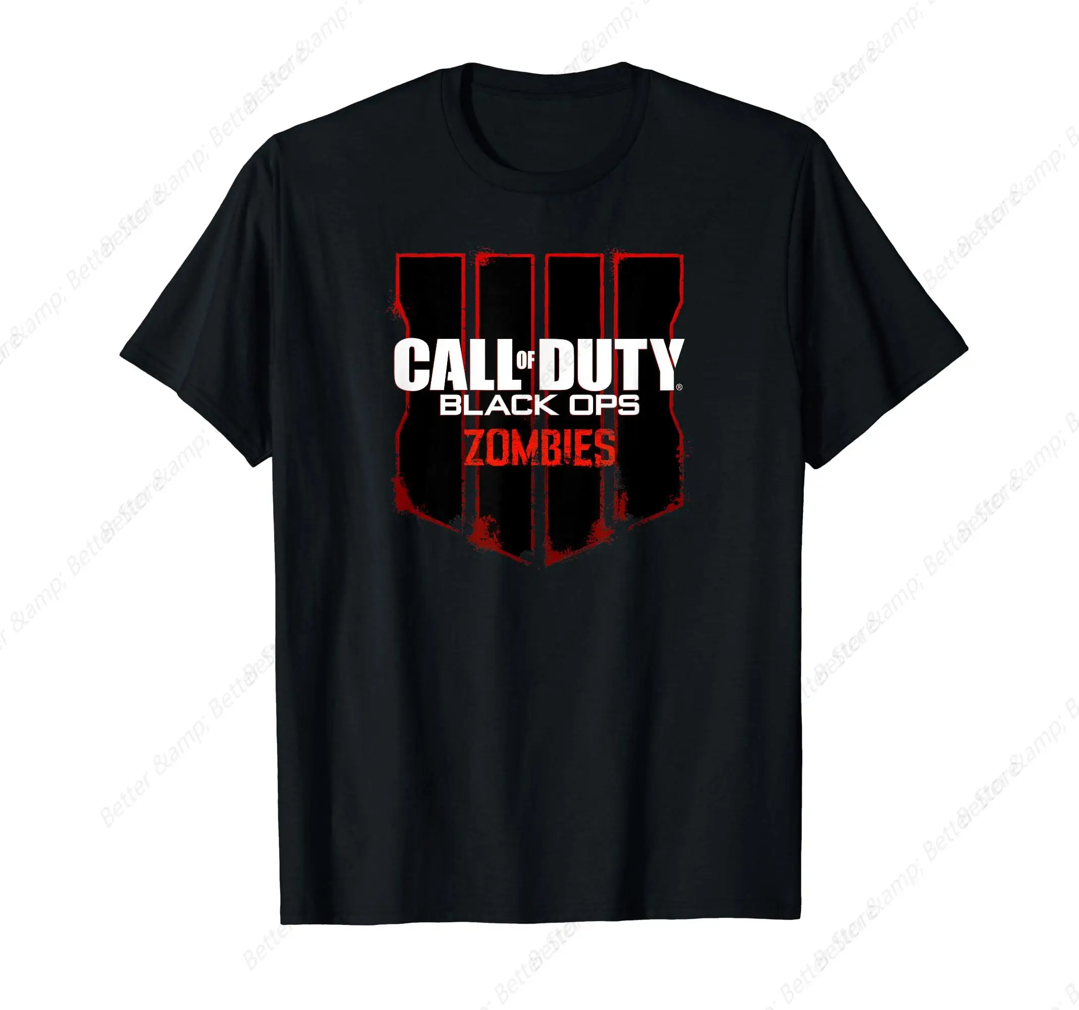 Black T Ops 4 Badge T-Shirt Man Call Of Duty Shirt